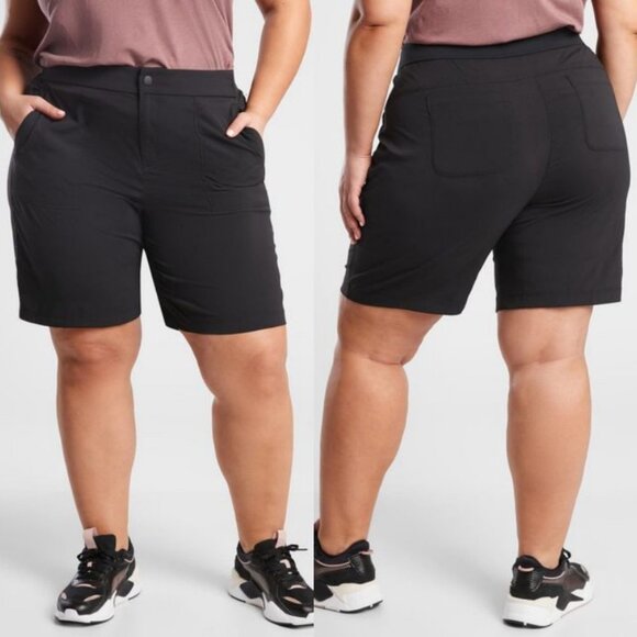 Athleta Trekki Bermuda 2.0‎ Black Hiking Shorts Size 26 Climbing Ripstop 2022 - Picture 1 of 16